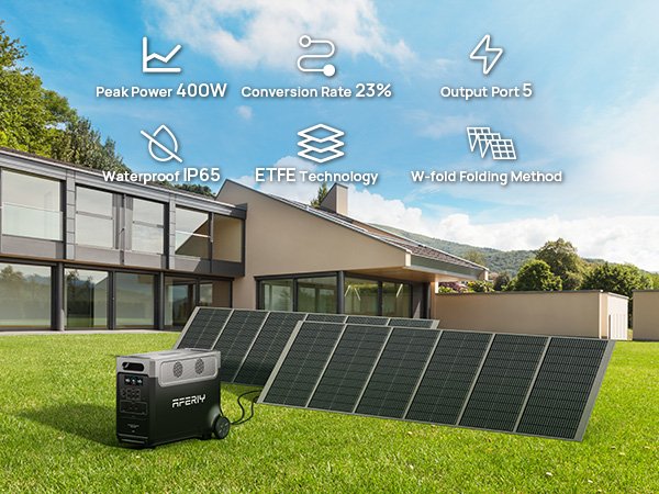 Aferiy 400W zonnepaneel in gebruik bij woning