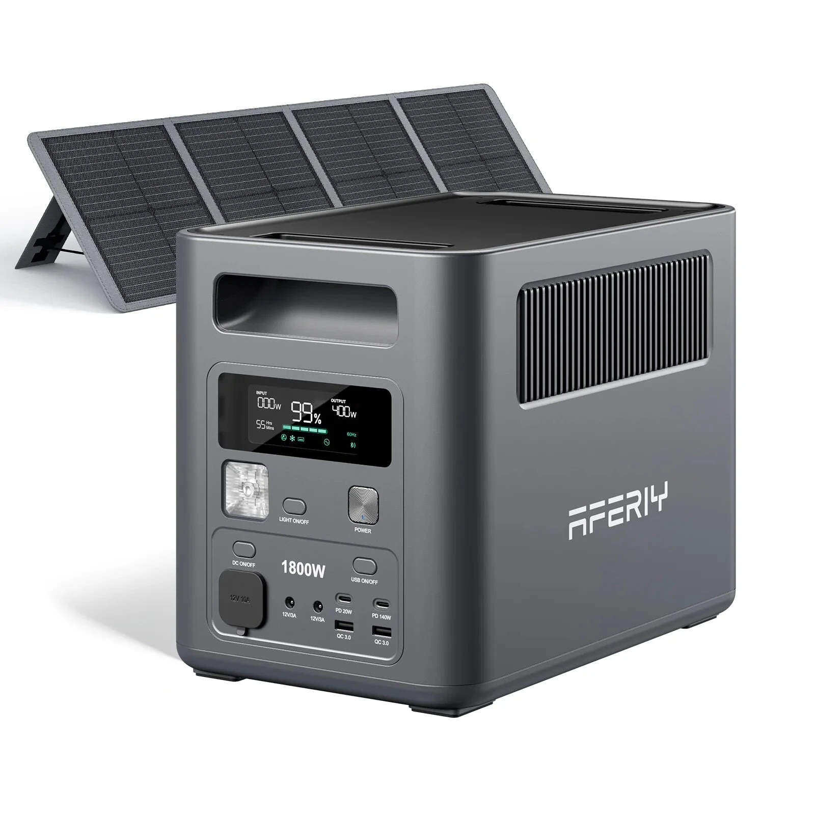 Opgevouwen Aferiy 100W zonnepaneel