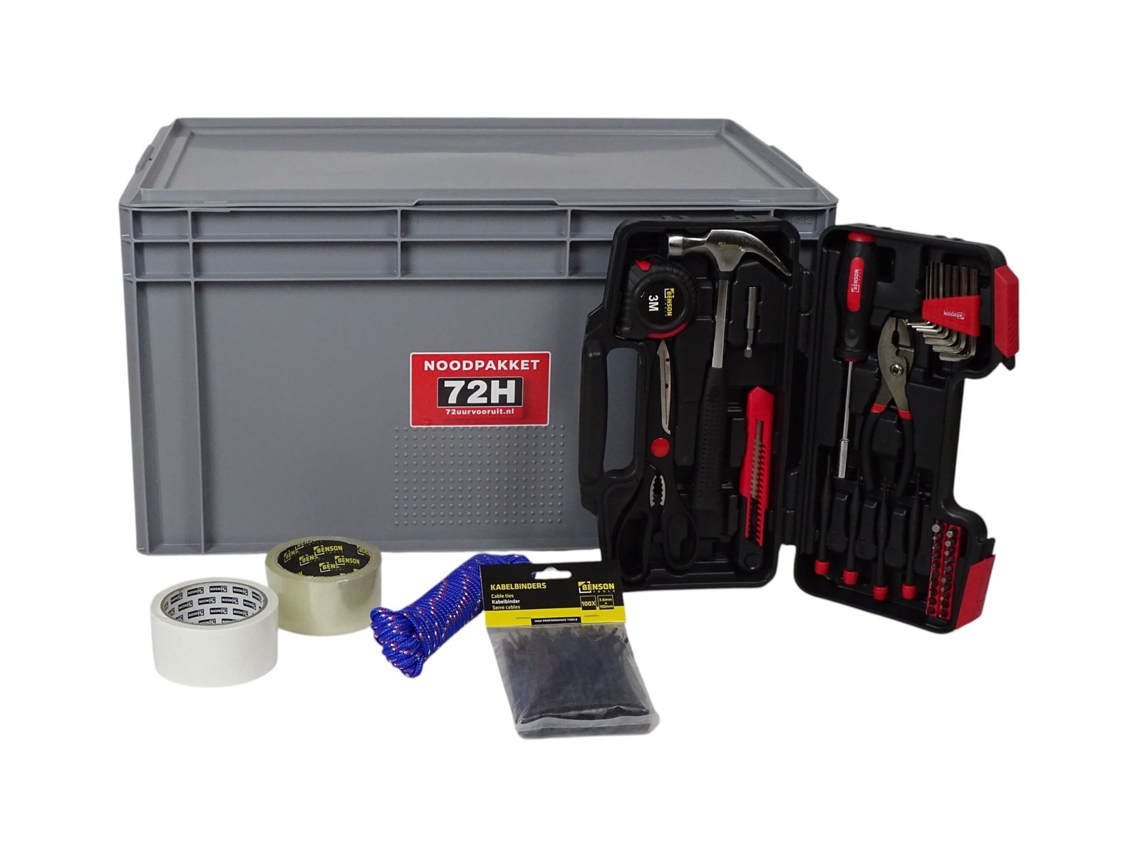Gereedschap en tools in noodpakket